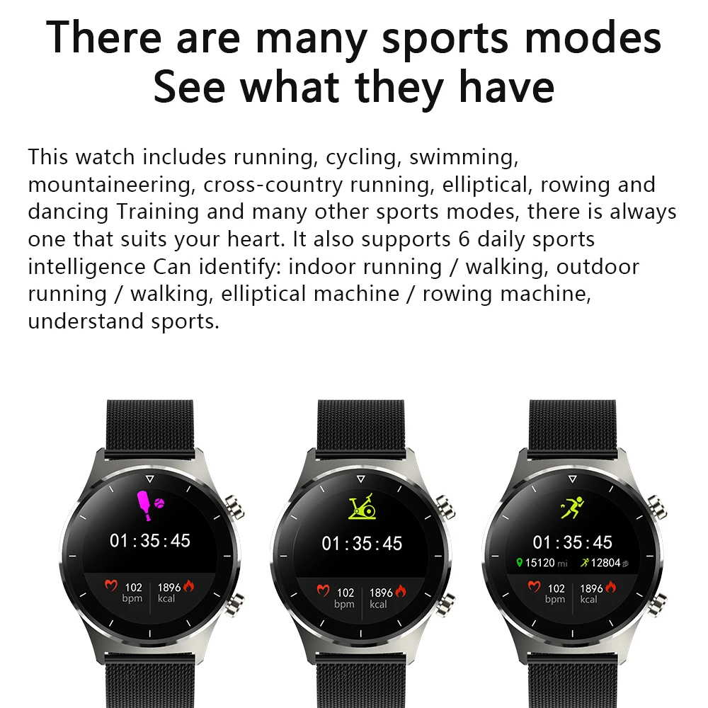 newest smart watch e13 men sports smartwatch gps support pedometer round screen bluetooth wristwatch women for ios huawei xiaom free global shipping