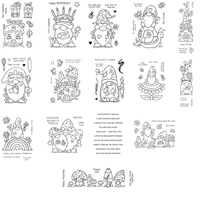 new gnome friends series birthday blessing words transparent seal clear stamps stencil mould set for diy scrapbooking card
