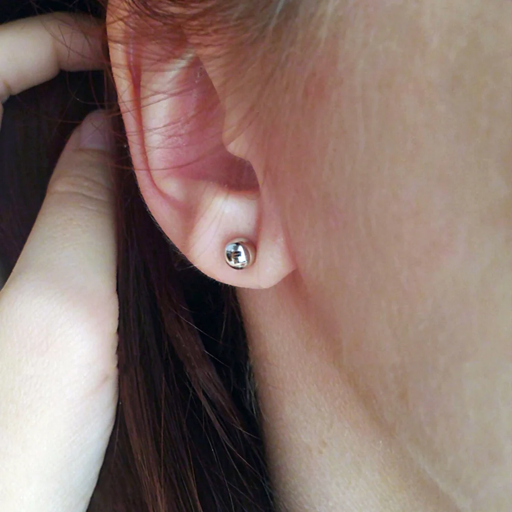 Женские серьги 8 мм маленькие стальные золотые серьги-гвоздики для женщин из