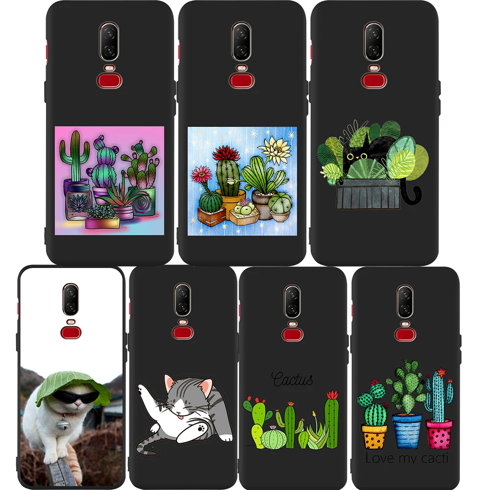 

Cat cactus cartoon cute fashion for Oneplus 8 5 6 7 One Plus 5T 6T 7T 8 Pro Phone Case Coque Funda Cover Luxury etui capas cases