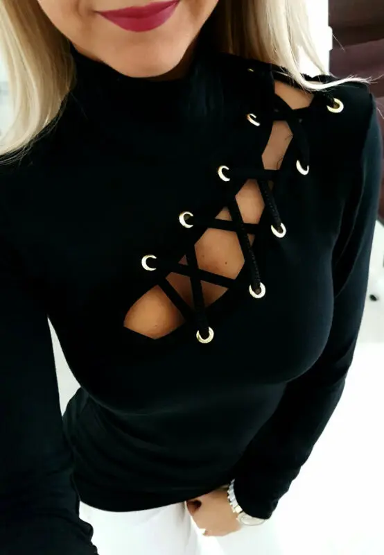 Женский пуловер с длинным рукавом и круглым вырезом в стиле пэчворк|Рубашки| |