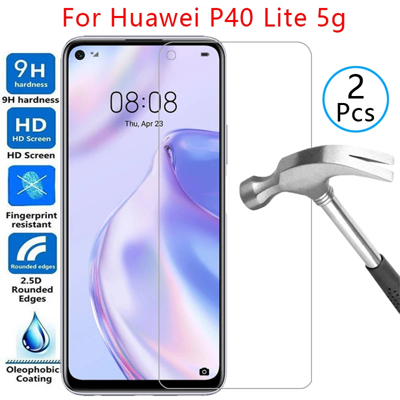 

tempered glass screen protector for huawei p40 lite 5g case cover on p40lite p 40 light protective phone coque bag accessories
