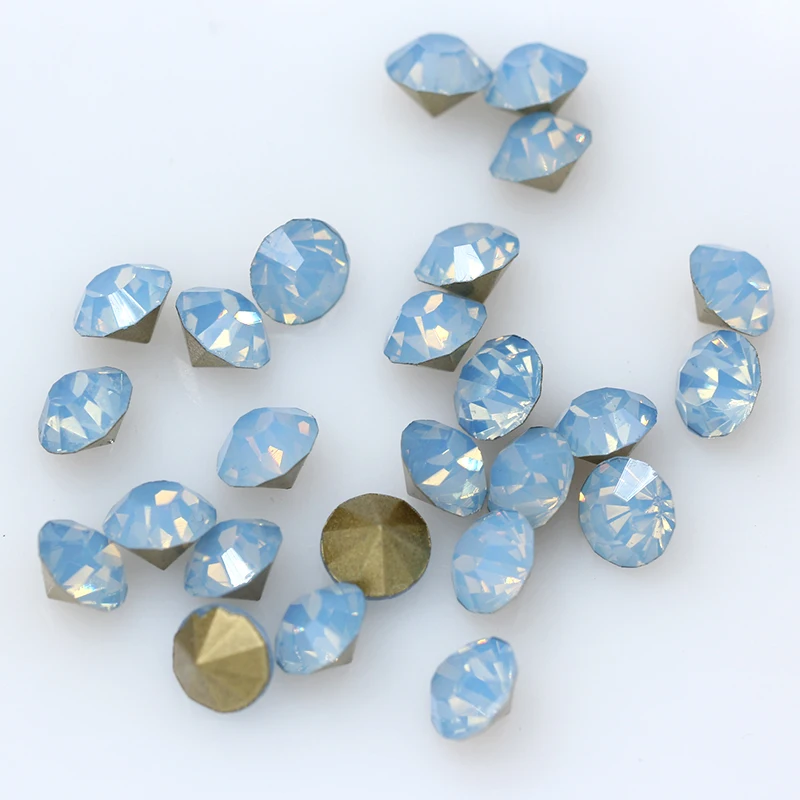 lt blue opal 144/36p ss38 круглый цвет с заостренным фольгированным дном Задняя стеклянная шатон СТРАЗА камень Чешский Кристалл Стразы под бриллиант ювелирных изделий - Цвет: lt blue opal