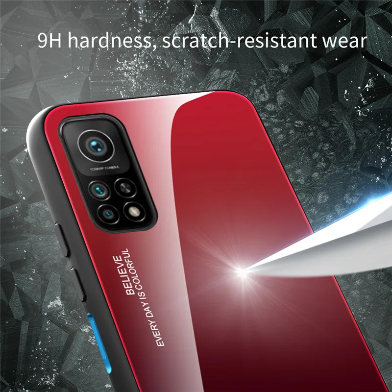 Gradient Case For Xiaomi Redmi Note 10 Pro Max Shockproof Cover for Xiaomi Redmi Note 10 Pro MI 10T Pro Lite Case Tempered Glass