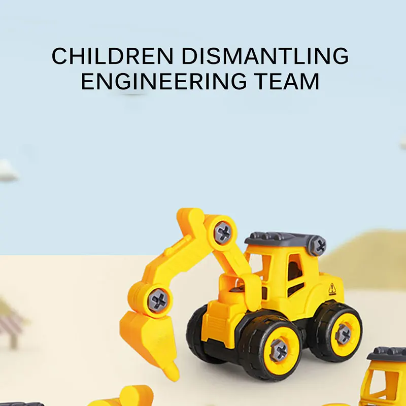 

Baby Disassembly And Assembly Excavator DIY Puzzle Detachable Engineering Vehicle Toy Boy Bulldozing Road Pile Driver