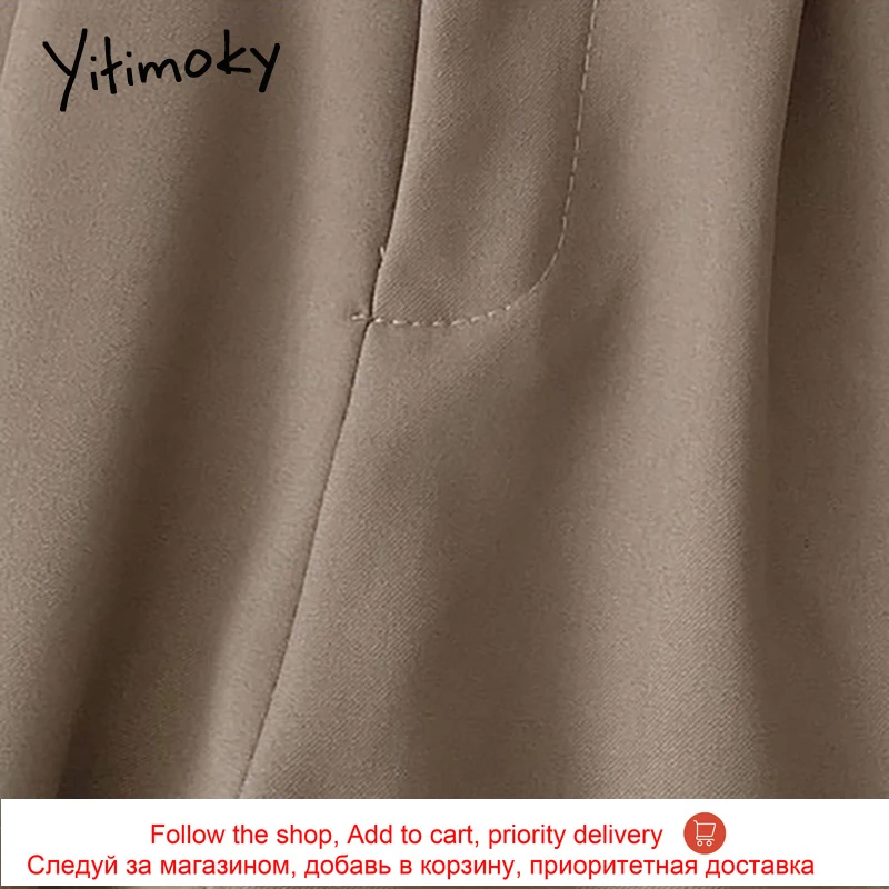 

Yitimoky Suits Straight Pants for Women Solid Black High Waist Loose Plus Size Clothes New Casual Summer 2021 Korean Streetwear