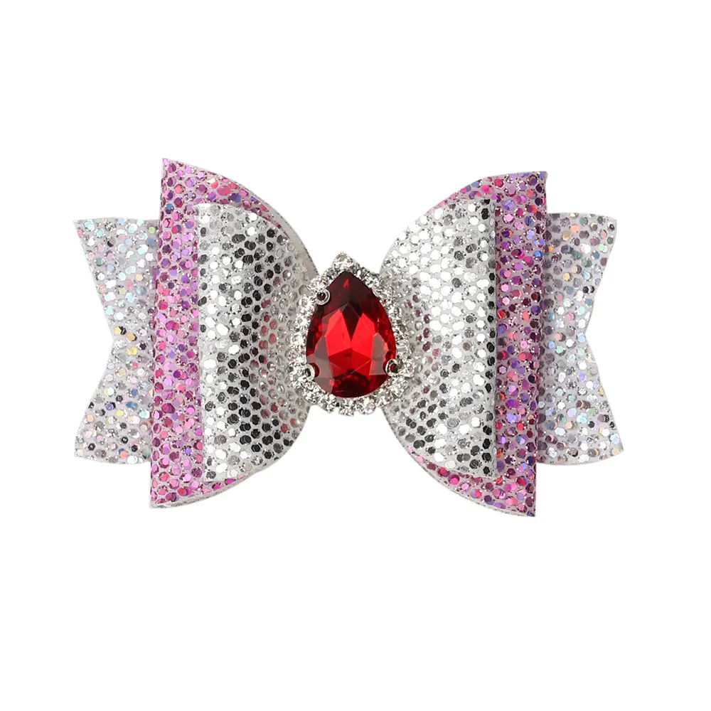 

Baby Sequins Rhinestone Gem Plush Hair Clips Glitter Double Bow Hairpins Barrettes Pins for Girls Gift Kids Headwear Accessories