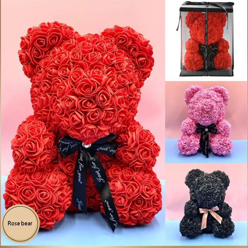 

Artificial Flower 25/40CM Rose Bear Romantic Gift Teddy Bear Valentine's Day Birthday Christmas Present Wedding Party Decoration