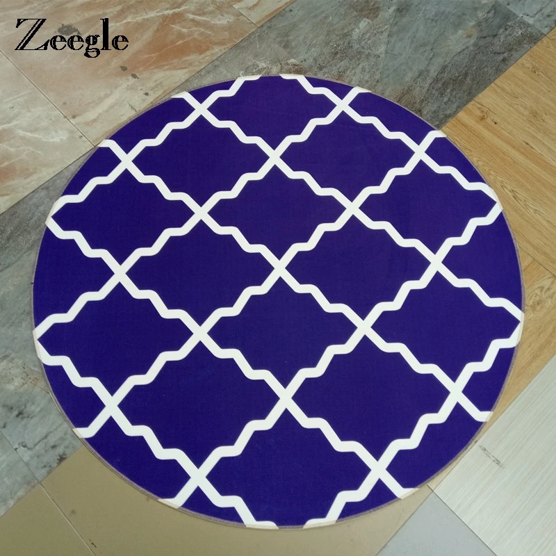 

Zeegle European Classical Painting Round Carpet Parlor Living Room Mats Children Kids Bedroom Rug Welcome Floor Anti-Slip Mats