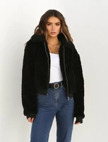 women thick warm teddy bear pocket fleece jacket coat zip up outwear overcoat winter soft fur jacket female plush coat elegant