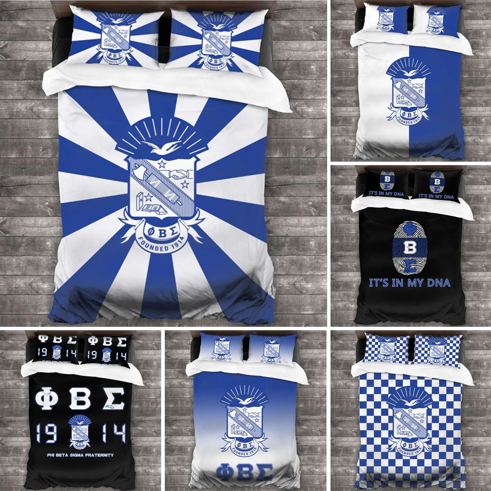 

Phi Beta Sigma 1914 PBS всесезонный Комплект постельного белья из 3 предметов Комплект постельного белья