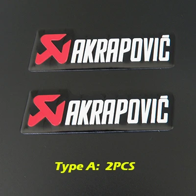 Type A 2PCS Универсальный алюминиевый Akrapovic стикер s глушитель наклейка глушитель наклейки для мотоцикла и автомобиля Наклейка - Название цвета: Type A 2PCS