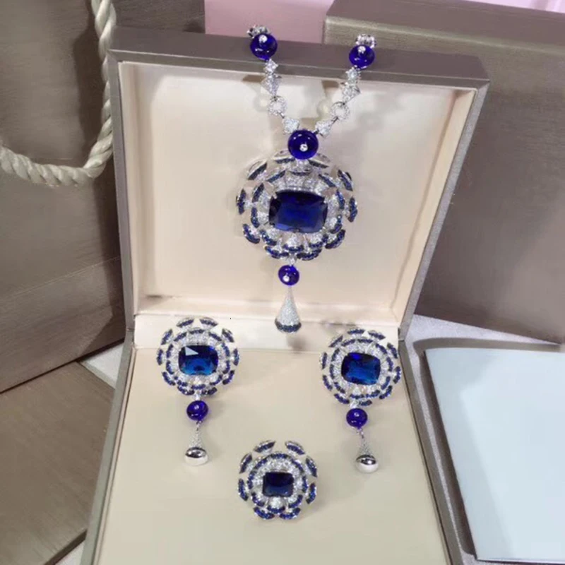 Брендовые Изящные Ювелирные изделия на заказ для женщин Свадебный комплект