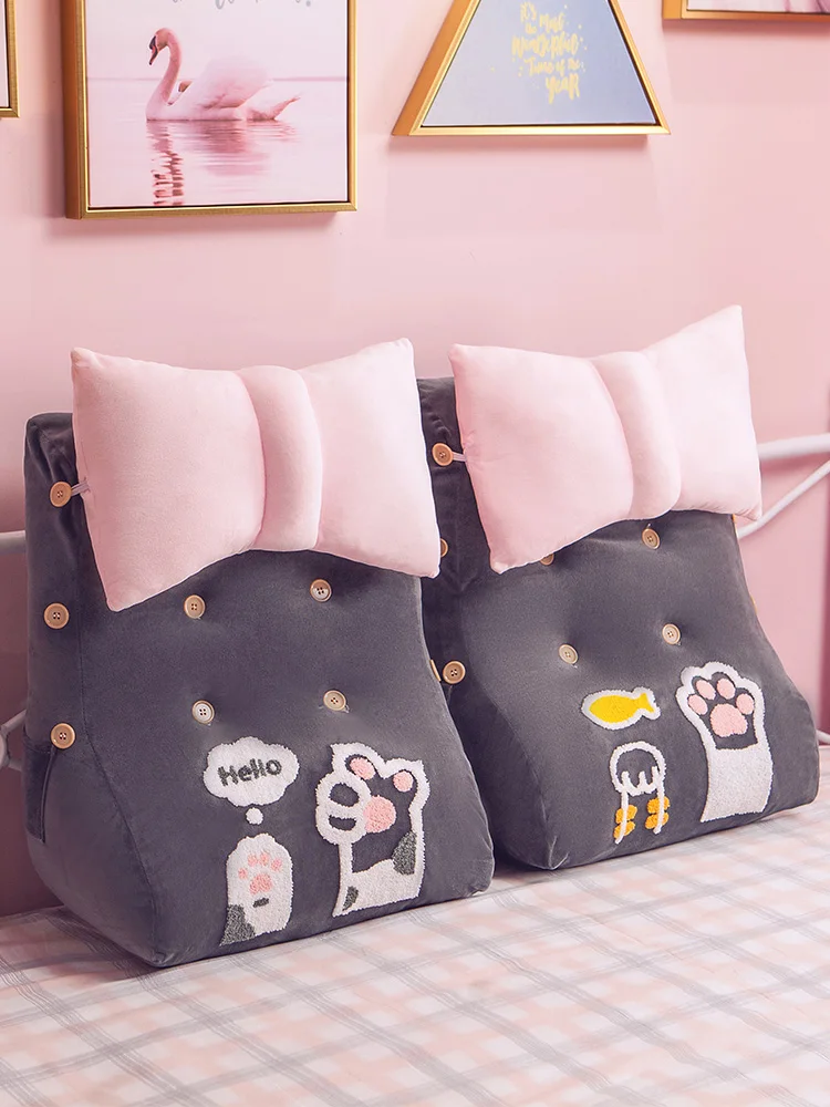 

Bed Cartoon Cushion Triangle Comfortable Bowknot Pillow C66