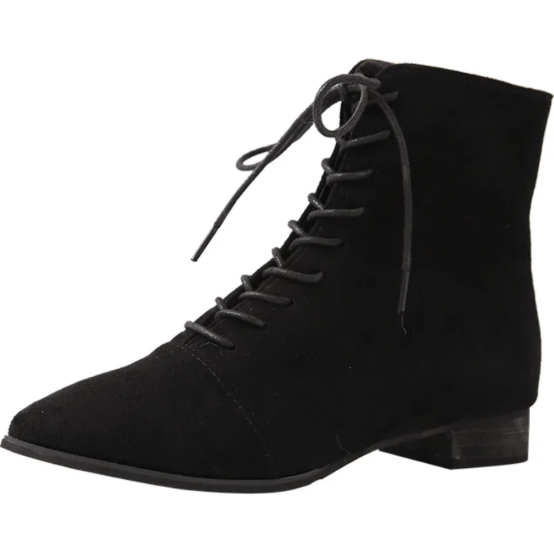 Low Heels booties Brand Women's Shoes 2020 Lady Boots Lace Up Chelsea Clogs Platform Fashion Ladies Rock Rubber | Обувь