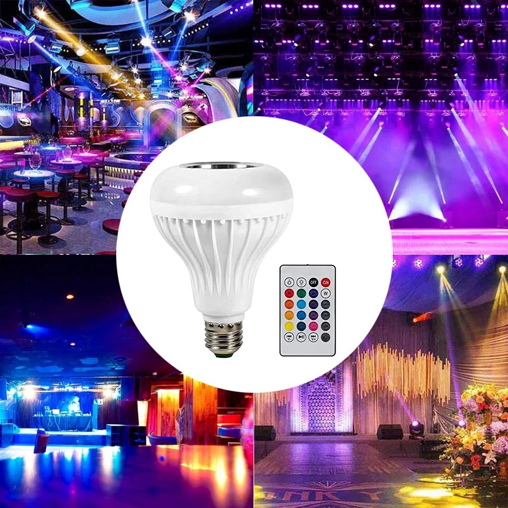 

E27 Wireless Bluetooth Music Bulb 6W RGB Bulb LED Lamp 110V 220V Smart Led Light Music Player Audio with 24 Keys Remote Control