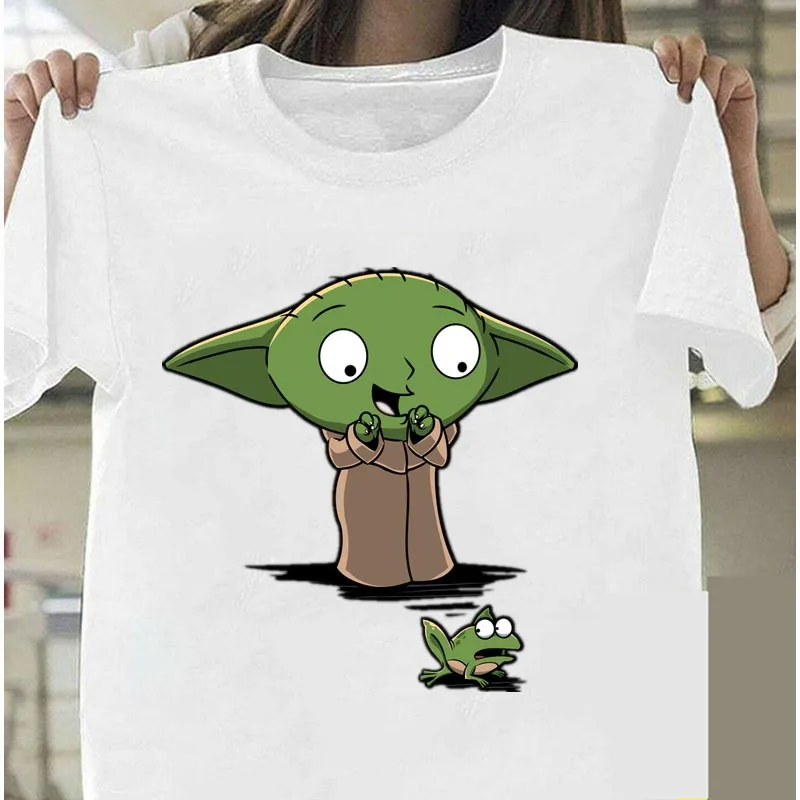 Детская футболка Yoda Mandalorian Space Мужская унисекс Cute хип хоп топы футболки с