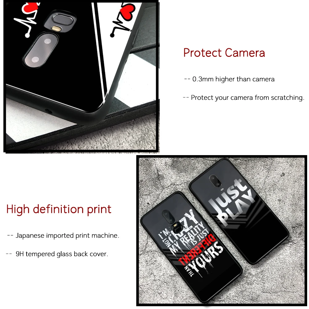 Quotes Case for Oneplus 7 pro Glass back cover case 6t coque 1+ 5 6 | Мобильные телефоны и аксессуары