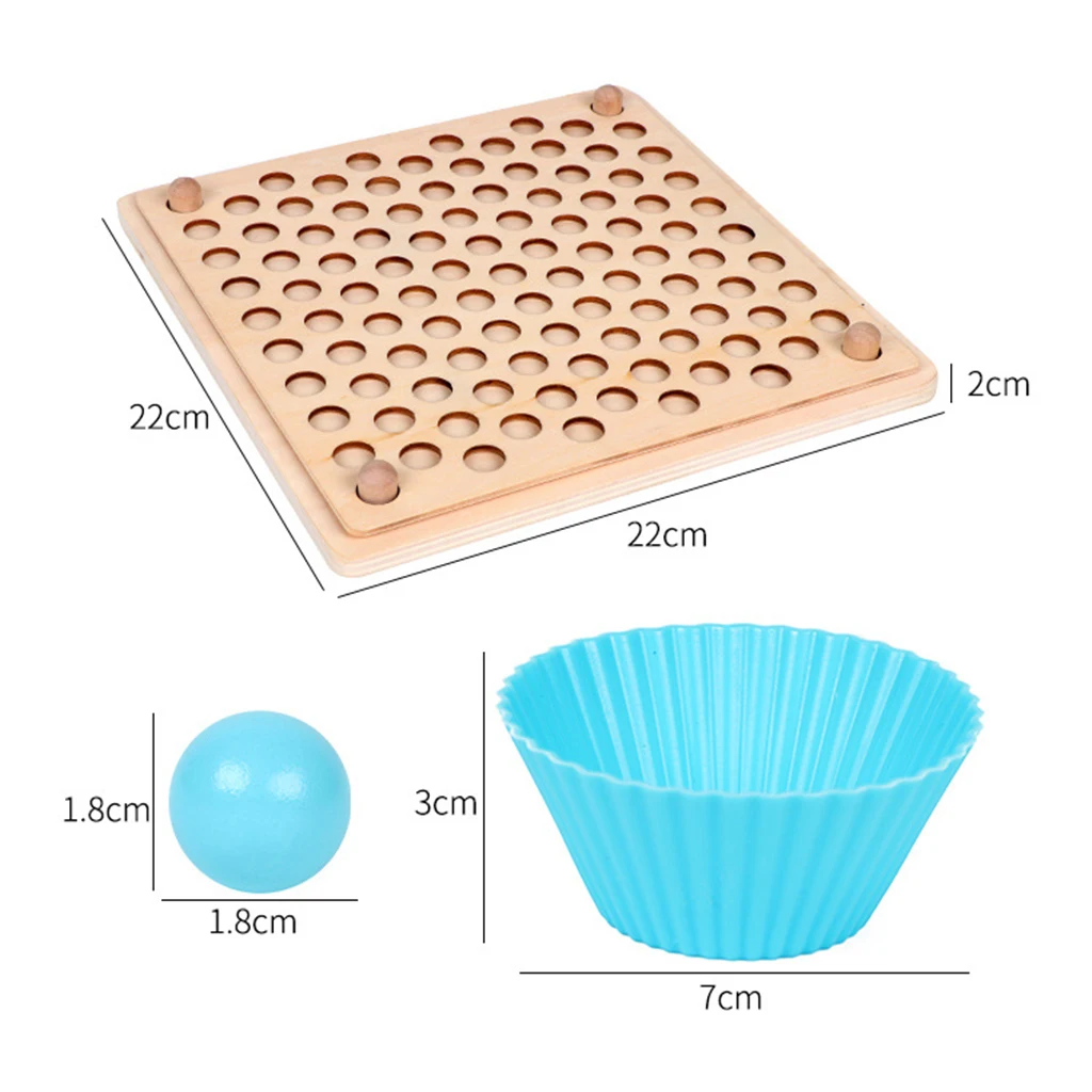 

Wooden Montessori Games - Clip Beads Puzzle Board - Bead Sorting Game