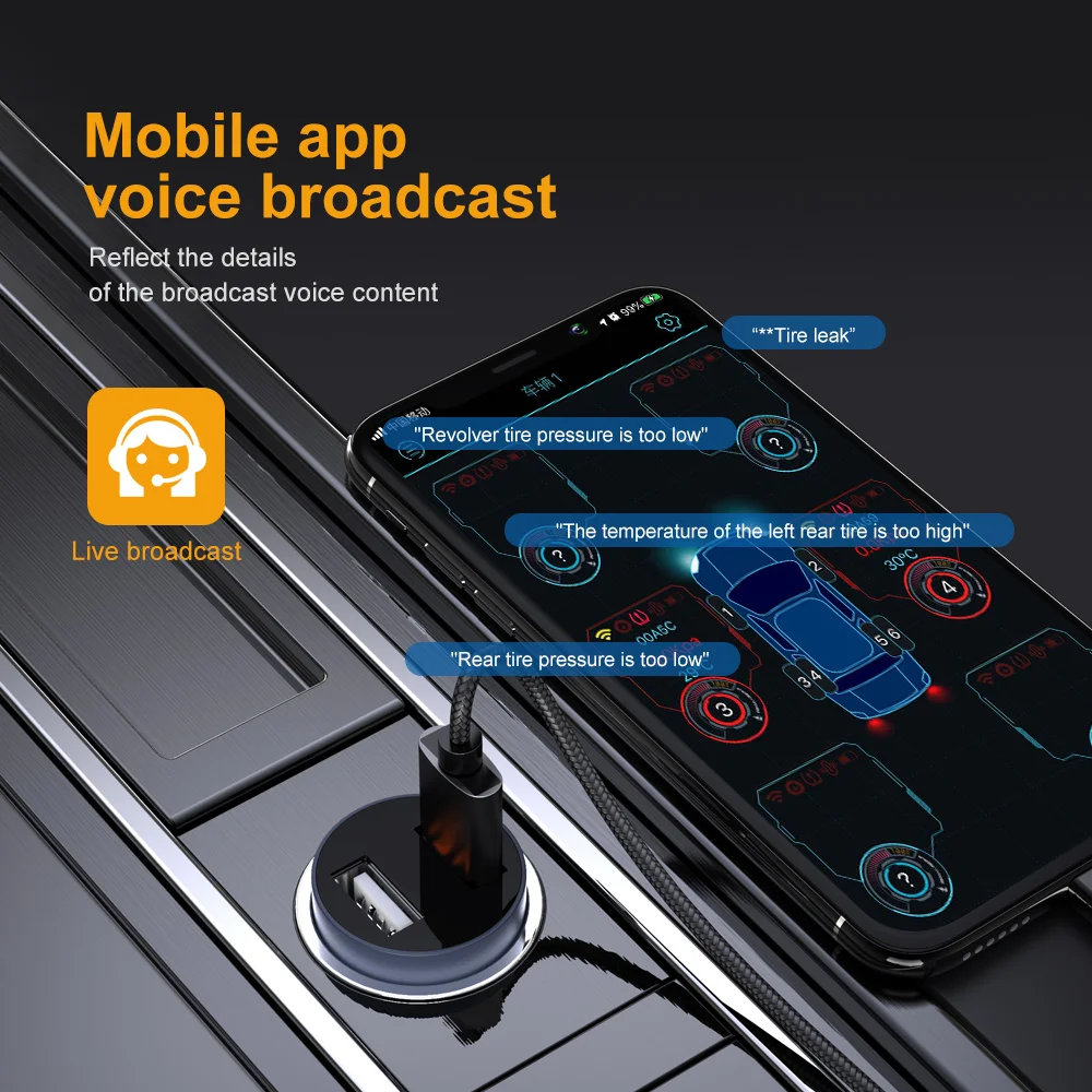 Система контроля давления в шинах MALIDE прибор для с поддержкой Bluetooth голосовыми