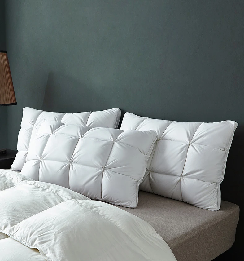 Подушка из хлопка премиум-класса для сна с гусиным пером 1 упаковка