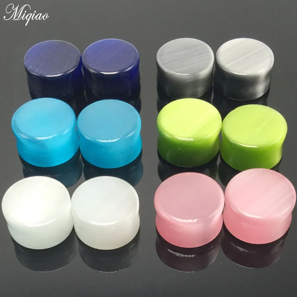 

Miqiao 2 Pcs 6mm-16mm EAR TUNNEL Six-color Ear Tube Stick New Stone Ear Expander