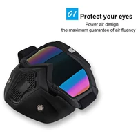 motorcycle riding helmet mask goggles set outdoor riding off road equipment detachable mirror multicolor lens