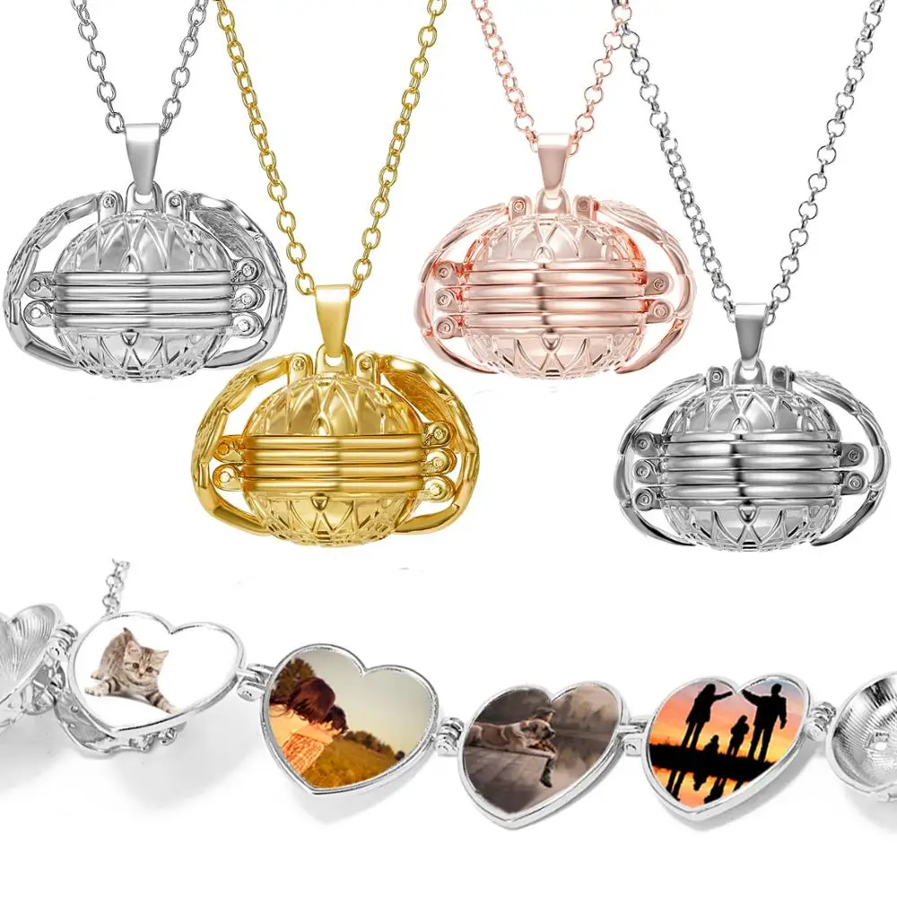 Плавающий медальон с памятью ожерелье сердце крылья ангела открытое