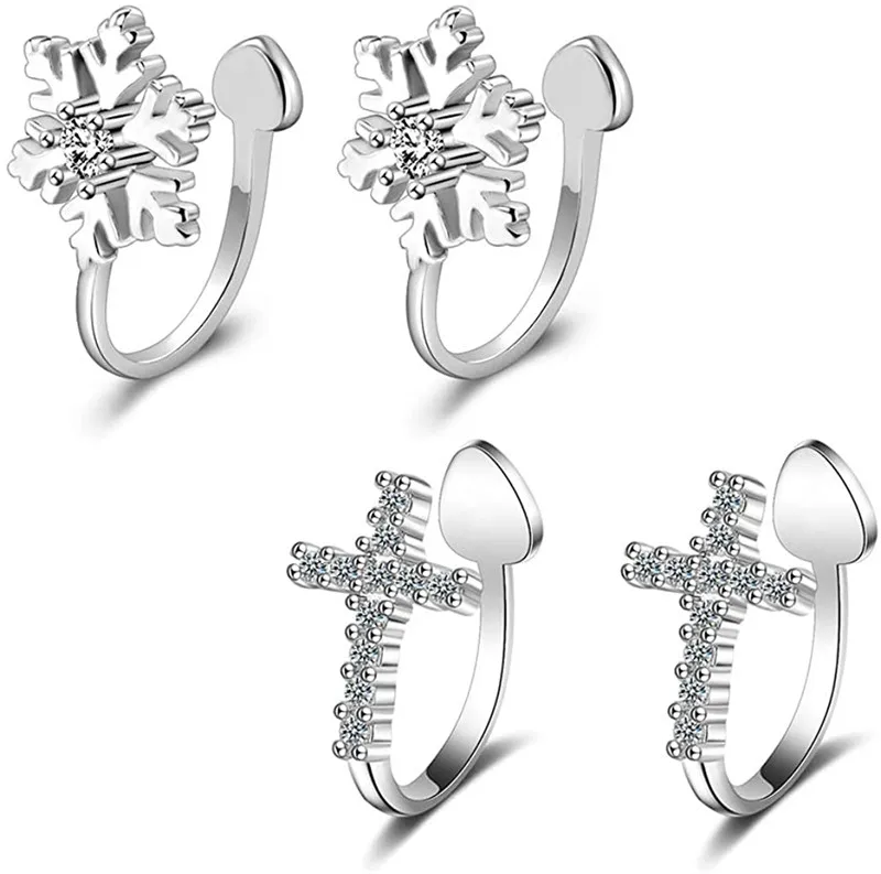 4 шт. U образные серьги Клипсы из нержавеющей стали с фианитами|Украшения для тела|