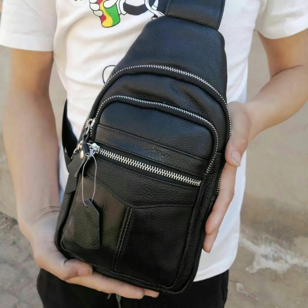 

Luxury Brand Fashion Leather Men Messenger Shoulder Bags Unisex Plaid Zipper Soft CrossBody Belt Bag Cross Body Chest Bag XBL850
