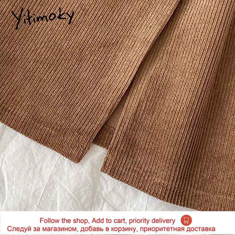 

Yitimoky Black Skirt Womens Side Split High Waist A-Line Midi Skirts 2021 Spring Korean Fashion Harajuku Casual Vintage New