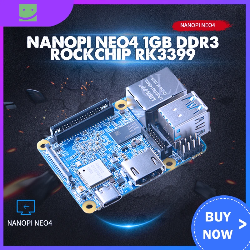 NanoPi NEO4 1 ГБ DDR3 Rockchip RK3399 Встроенный Wi Fi/BTmodule поддерживает Android Ubuntu