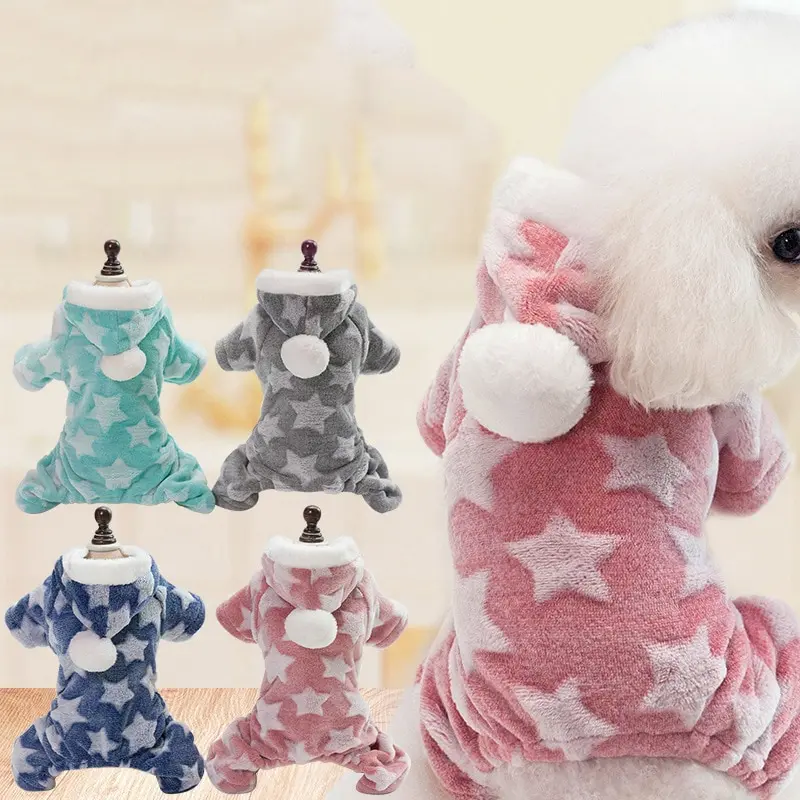 Плотное пальто для питомцев с принтом звезды Мягкая флисовая куртка чихуахуа