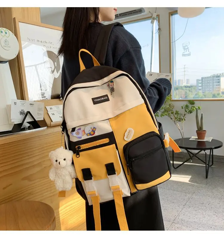 Студенческий рюкзак в стиле преппи женские сумки милый школьные для