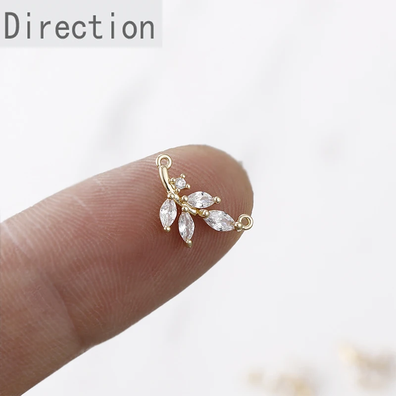 Подвесные одиночные и двойные маленькие листья дерева с золотым покрытием 14