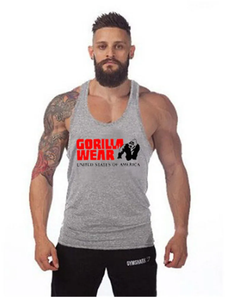 Горилла носит стильный мужской хлопковый жилет мужская рубашка для фитнеса