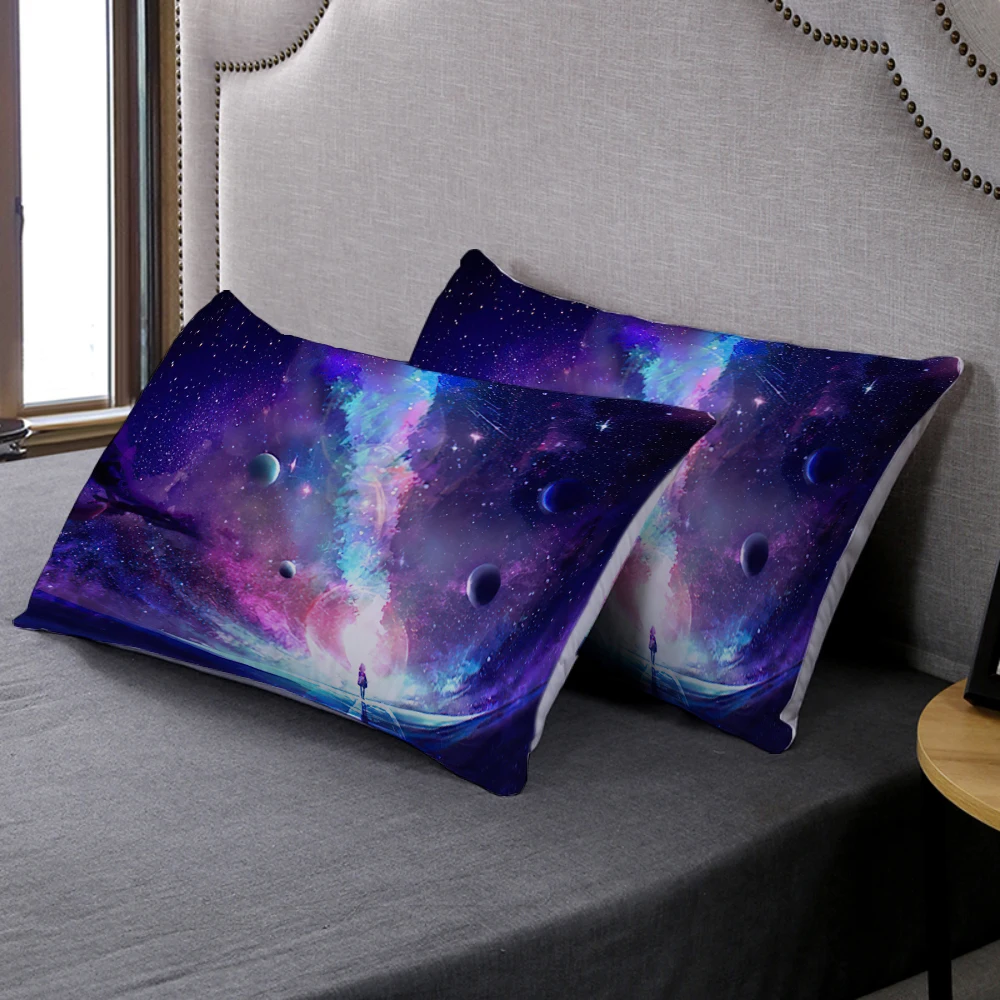 

3D принт Удобная подушка крышка Звездное Небо Галактики наволочка дома украшения в спальню для односпальной кровати наволочки 2 предмета по ...