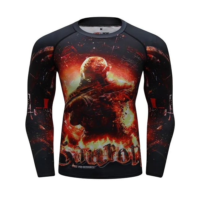 1 Футболка MMA herren rashguard jiu jitsu bjj футболка Langarm фитнес Муай Тай Бокс спортивный пуловер Рашгард MMA boxen Jersey - Цвет: 1