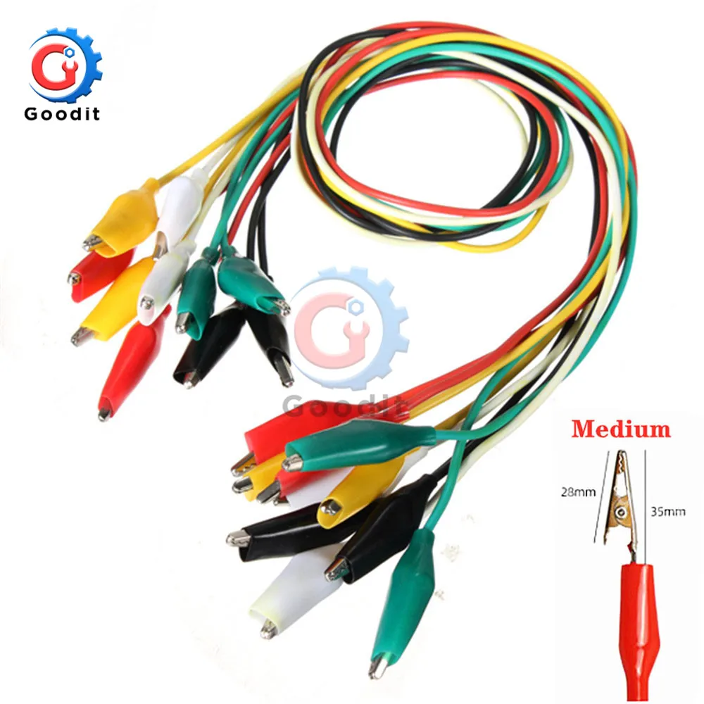10 шт. Средний крокодил кабель с двойным концом зажимы типа провода Тесты провод