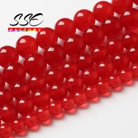 natural red jades stone beads for jewelry making chalcedony round loose beads diy charms bracelet accessories 4 6 8 10 12mm 15