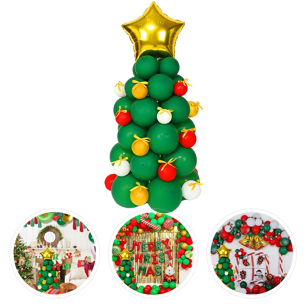 

1 Set Christmas Tree Shaped Balloon Kit Balloon Ornaments Set Xmas Party Supplies