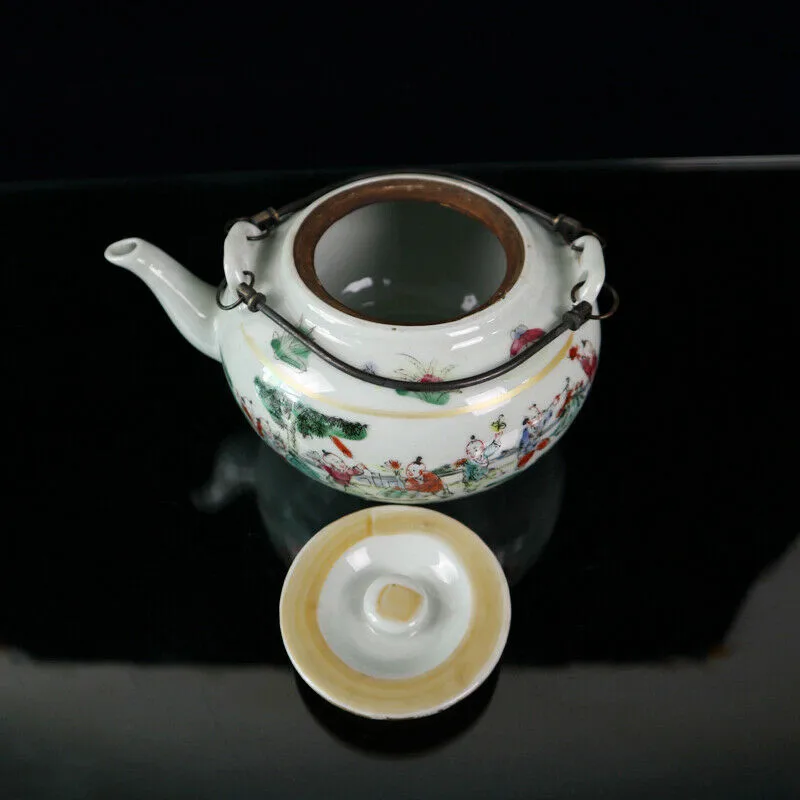 Чайник с рисунком китайской старой фарфоровой Пастельной детской фигуры