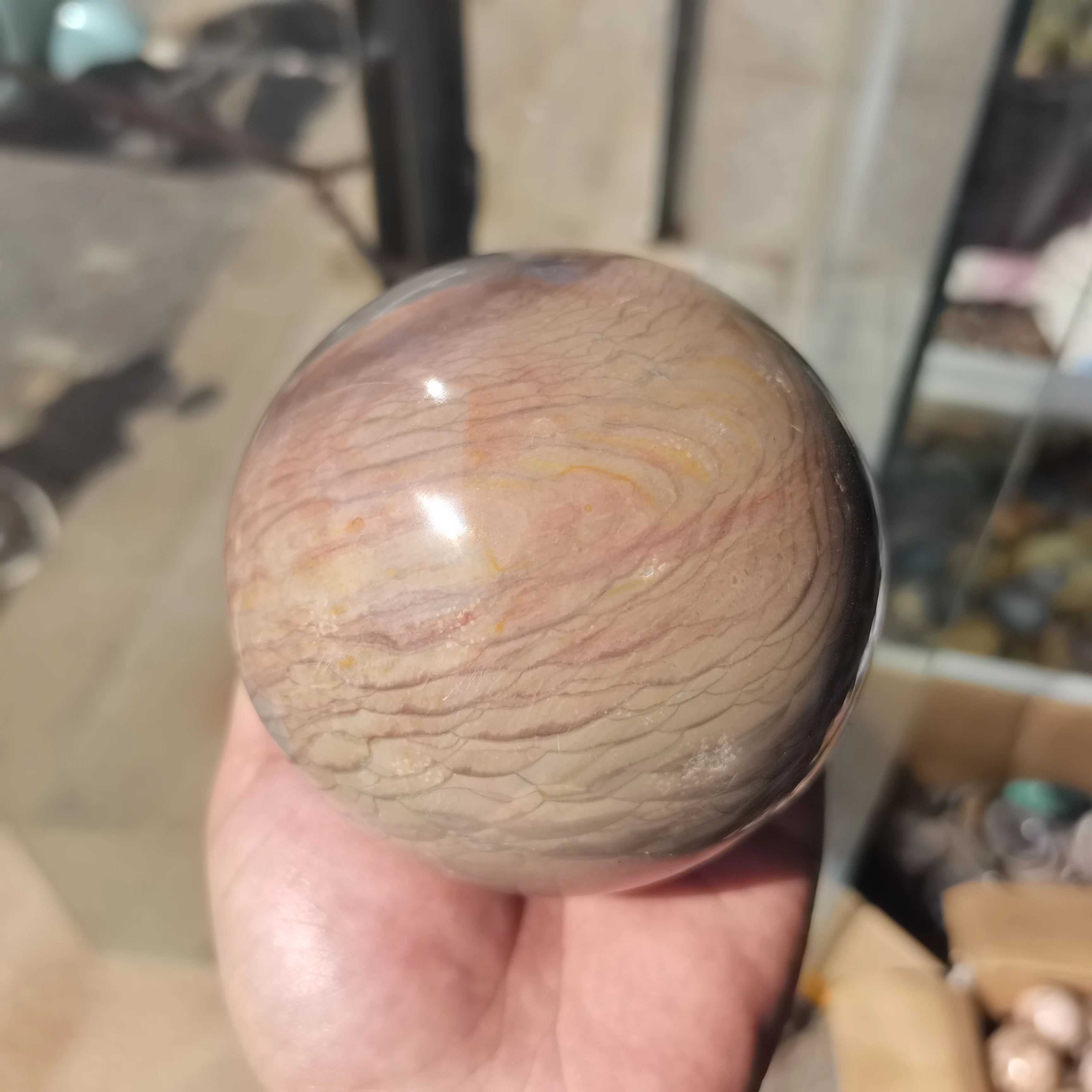 

9cm AAA+100% Natural ocean stone home decoration ball crystal ball chakra therapy otolith home decoration crafts wholesale 1pcs