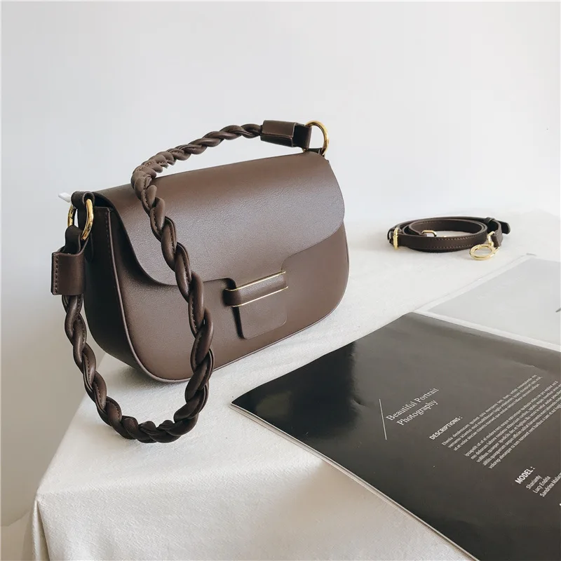 

2021 New Genuine Leather Soft Crossbody Bags for Women Luxury Designer Vintage Shoulder Bag Twisted Braid Ladies Messenger Bag