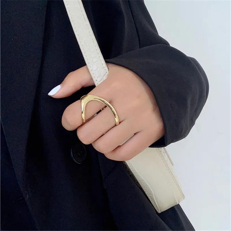 Женские кольца Hyperbole с геометрическим рисунком металлические золотые вечерние