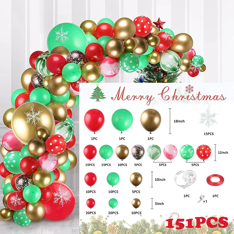 Copo de nieve falso, decoraci&oacute;n de Feliz Navidad, globo de Navidad, arco, Kit de copo de nieve, globo de l&aacute;tex, decoraci&oacute;n para fiesta de a&ntilde;o nuevo y Navidad-1
