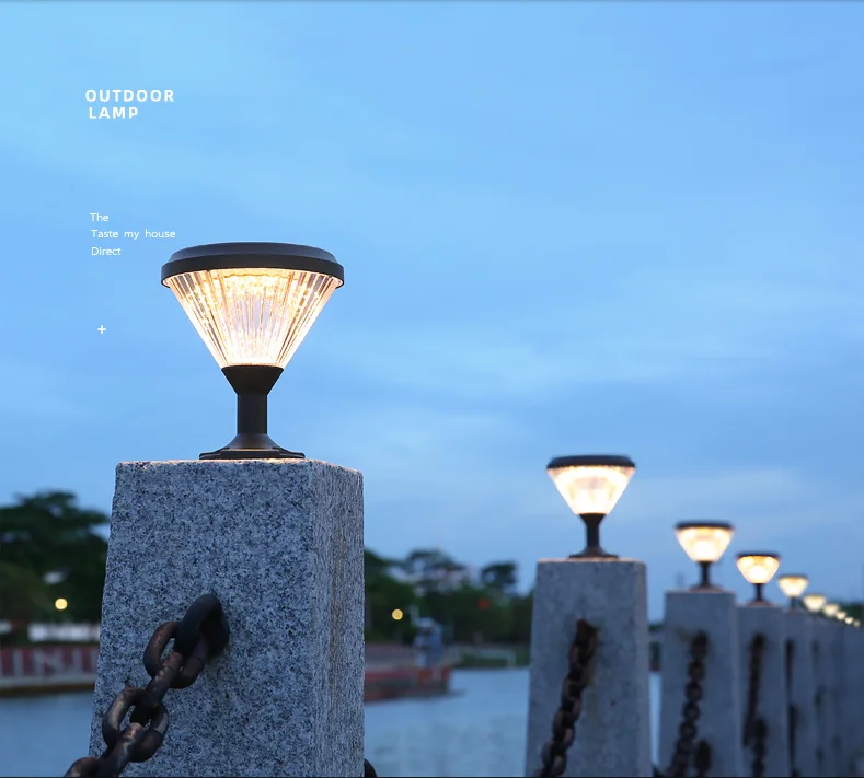 Solar Column Headlights Fence Wall Gate Garden Lights Outdoor Waterproof Villa Yard Pillar | Освещение