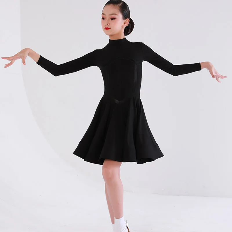 

Girls Latin Dance Dress For Competition Children Modern Ballroom Dance Dress Tango Cha Cha Dance Performance Dancewear DWY2856