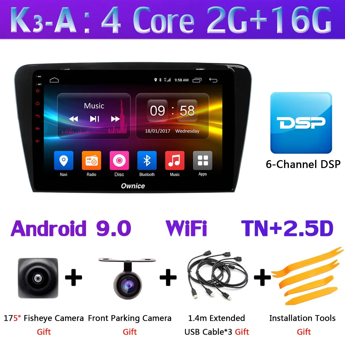 360 ° 4* камера 4G SIM WiFi Android 9,0 8 ядерный 4G+ 64G SPDIF DSP CarPlay Автомобильный gps радио плеер для Skoda Octavia 3 A7 2013 - Цвет: K3-A