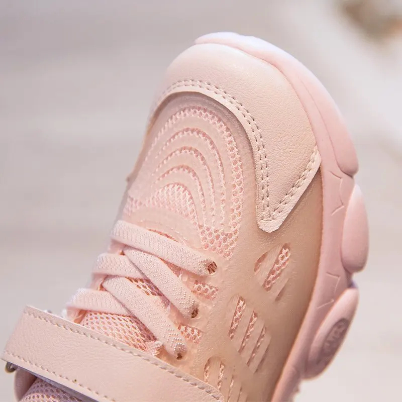 Children Sports Shoes Fashion Girls Sneakers Boys Kids Luminous Pu Mesh Running Trainer Rubber Children's Casual | Детская одежда и